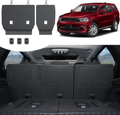 Cargo Mat for 2016-2025 Dodge Durango Trunk Liner and 3rd Backrest Mat Replacement for Dodge Durango Accessories 2025 2024 2023 2022 2021 in Saudi Arabia