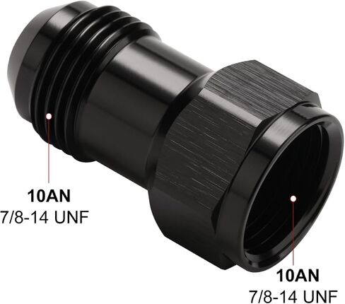 8AN Female Flare to 8AN Male Flare Extension Fitting Adapter Straight Aluminum Black 2PCS in Saudi Arabia