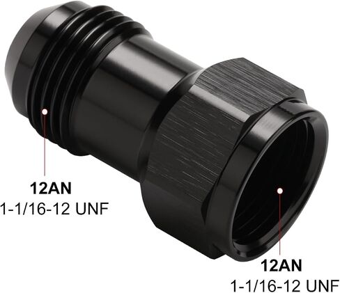 8AN Female Flare to 8AN Male Flare Extension Fitting Adapter Straight Aluminum Black 2PCS in Saudi Arabia