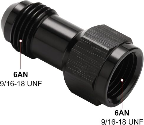 8AN Female Flare to 8AN Male Flare Extension Fitting Adapter Straight Aluminum Black 2PCS in Saudi Arabia