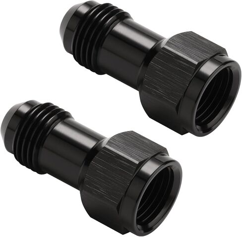 8AN Female Flare to 8AN Male Flare Extension Fitting Adapter Straight Aluminum Black 2PCS in Saudi Arabia