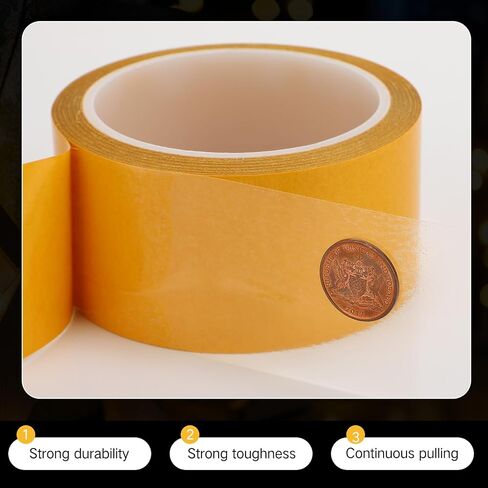 Yeaqee 6 Rolls Double Sided Tape Heavy Duty for Crafts Thin Clear Double Sided Tape Heavy Duty Adhesive for Anti Cat Scratch Paste Photos Wall Decor(2 Inch x 50 Feet) in Saudi Arabia