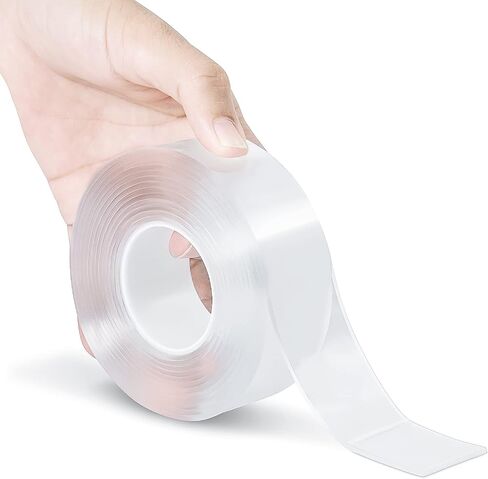Double Sided Tape Heavy Duty,Reusable Strong Sticky Wall Tape Strips Transparent Tape Poster Carpet Tape for Paste Items,Household (9.85FT) smj-ll-b220 in Saudi Arabia