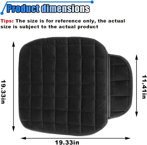 Car Seat Cushion, Soft Plush Vehicle Driver Seat Pad with Storage Pocket, Non-Slip Rubber Bottom, Universal Seat Protector Cover for Truck, Car, SUV, Home, Office, Chair(Black) in Kuwait