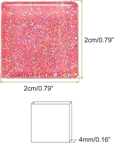 MECCANIXITY Mosaic Tiles, Glass Tiles, Shine Crystal Mosaic Glass Pieces Bulk Square Glitter Crystal Mosaic Tiles 2 x 2cm for Home Decoration, DIY Crafts, Pack of 25(100g, Lilac) in Saudi Arabia