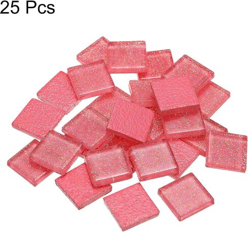 MECCANIXITY Mosaic Tiles, Glass Tiles, Shine Crystal Mosaic Glass Pieces Bulk Square Glitter Crystal Mosaic Tiles 2 x 2cm for Home Decoration, DIY Crafts, Pack of 25(100g, Lilac) in Saudi Arabia