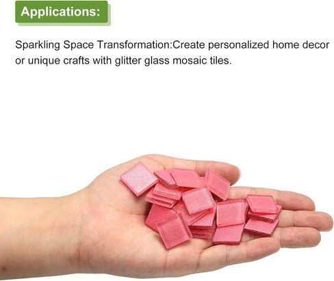 MECCANIXITY Mosaic Tiles, Glass Tiles, Shine Crystal Mosaic Glass Pieces Bulk Square Glitter Crystal Mosaic Tiles 2 x 2cm for Home Decoration, DIY Crafts, Pack of 25(100g, Lilac) in Saudi Arabia