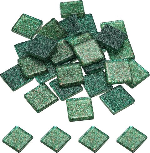 MECCANIXITY Mosaic Tiles, Glass Tiles, Shine Crystal Mosaic Glass Pieces Bulk Square Glitter Crystal Mosaic Tiles 2 x 2cm for Home Decoration, DIY Crafts, Pack of 25(100g, Lilac) in Saudi Arabia