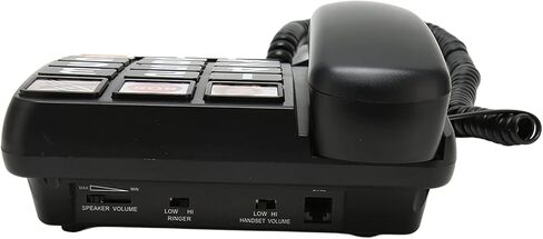 Big Phone for Seniors, Corded Landline Telephone, One Touch Dialling for Visually Impaired, Speaker for Hearing Impaired, SOS Number (Black) in Saudi Arabia