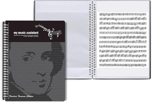 Stylish Black Music Binder - 30-Hole Metal Binder, Non-Glare and Writeable, 20 Sheets, Letter Size (8.5 Inches x 11 Inches) (Stylish Black) in Saudi Arabia
