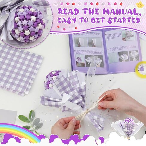 ورق أوريغامي على شكل نجمة، طقم ورق أوريغامي، 90 ورقة 10 ألوان شريط ورقي على شكل نجمة على الوجهين ورق نجوم أوريغامي مع صندوق بلون سادة شرائط ورق تزيين على شكل نجمة محظوظة مصنوعة يدويًا من أعمال فنية يدوية in Kuwait