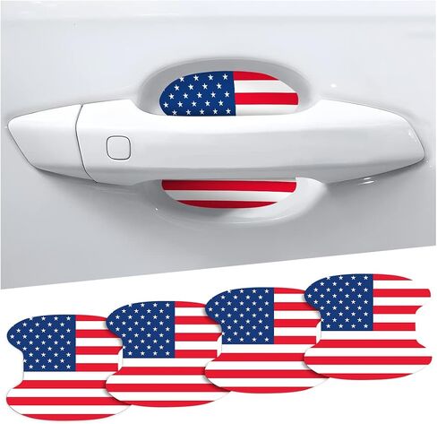 Blilo Car Door Handle Sticker, American Flag Car Door Cup Protector, Handlebar Anti-Scratches Protective Films, Non-Marking Auto Door Paint Guard, Universal for Most Vehicle Handles in Saudi Arabia