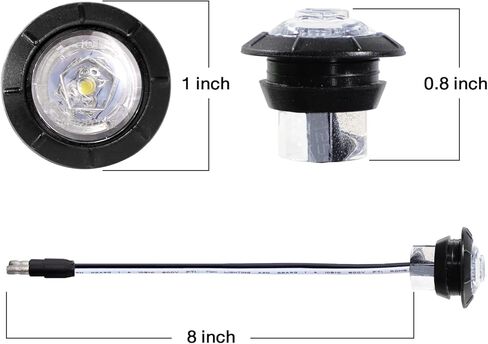 MADCATZ (Pack of 50) Meerkatt 3/4 inch Round Red Light Clearance Sealed Lamps Recessed mount Side Marker Lights w/Connector ends Truck Marine Trailer 12V DC XT-DC in Saudi Arabia