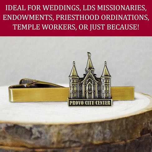 Lifebeats San Diego California Temple, Antique Gold Temple Tieclip by Ringmasters in Kuwait