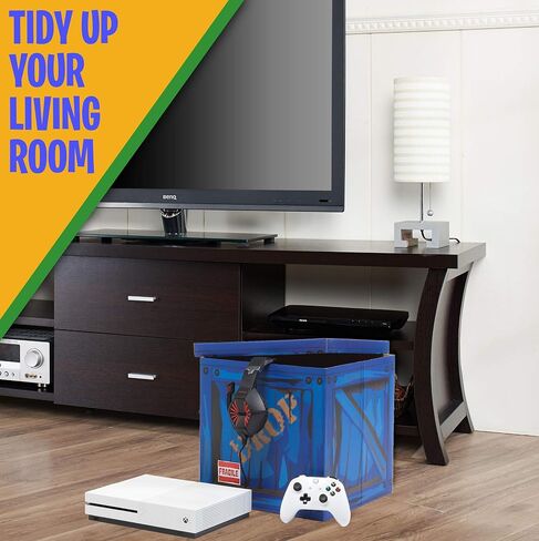 CampLiner Large Loot Drop Box Accessory (14" x 14" x 14") - Goes with Merch Like Pickaxes, Guns, Costumes - Perfect Decoration Gift for Gamers, Boys, Parties in Saudi Arabia