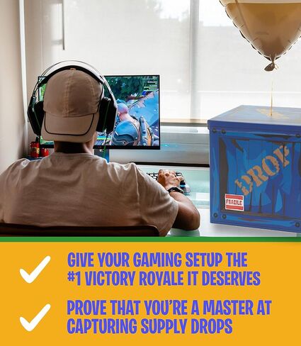 CampLiner Large Loot Drop Box Accessory (14" x 14" x 14") - Goes with Merch Like Pickaxes, Guns, Costumes - Perfect Decoration Gift for Gamers, Boys, Parties in Saudi Arabia