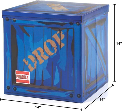 CampLiner Large Loot Drop Box Accessory (14" x 14" x 14") - Goes with Merch Like Pickaxes, Guns, Costumes - Perfect Decoration Gift for Gamers, Boys, Parties in Saudi Arabia