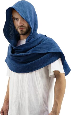 Women Men Fashion Shawl Scarf Cape | Multifunctional Hooded Cowl | Medieval Linen Cotton Cowl Hood |Vintage Goth Costume in Saudi Arabia