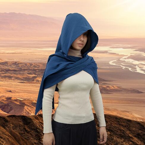 Women Men Fashion Shawl Scarf Cape | Multifunctional Hooded Cowl | Medieval Linen Cotton Cowl Hood |Vintage Goth Costume in Saudi Arabia