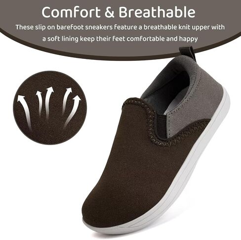 WateLves Toddler Little Kid Wide Barefoot Shoes Boys Girls Minimalist Slip On Sneakers Canvas Walking Shoes Fit Naturally Zero Drop Sole in Kuwait