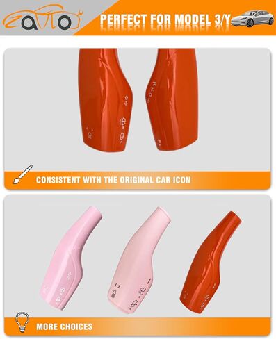 Steering Lever Cover for Tesla Model 3 Model Y Accessories Column Gear Shift Modefication Cover Pink Interior Wiper Rod Car Decorative Cover Pink in Saudi Arabia