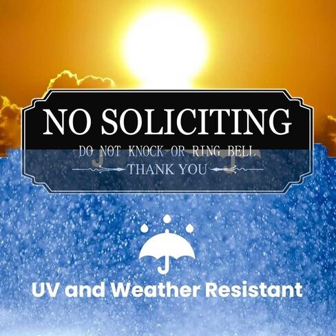 Small No Soliciting Sign for House,Thick Acrylic Self-Adhesive Modern Design Door Sign,6 × 2 Inch,Perfect for Home Office Front Doors,Walls,Windows,Doorbell (Brown) in Saudi Arabia