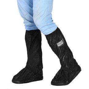Motorcycle Non-Slip Rain Boot Cover, Motorcycle Scooter Bicycle Riding Waterproof Shoe Cover Non-Slip Rain Boot Cover Reusable Motorcycle Boot Cover Rain Gear(XL-Black)