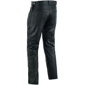 Motorcycle Leather Chaps/Pants for Men Biker Riding Cowboy Chaps Black Multi-Pocket Split Soft Leather Pants with Zipper