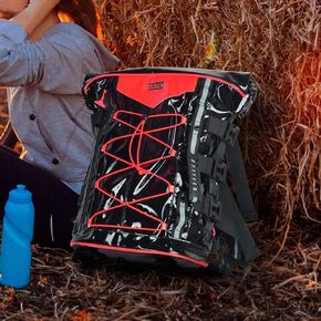 Goldfire Expandable Motorcycle Tail Bag Travel Luggage Sissy Bar Bag, Weather Resistant Tail Duffle Bag Motorcycle Gear Backpack with Sissy Bar Straps (Passion Red, Sport)