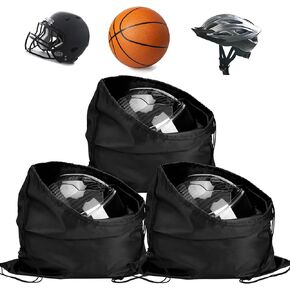 Sweetude 3 Pcs Lightweight Motorcycle Helmet Bag Drawstring Helmet Backpack Compact Storage Sports Gym Sack Pack for Riding Bicycle Motorcycle Training Hiking Travel