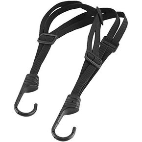 Motorcycles Mesh Helmet Rope, Black Helmet Rope BSDDP Motorcycle Strength Retractable Helmet Luggage Elastic Rope Strap with 2 Hooks(63cm/24.8")