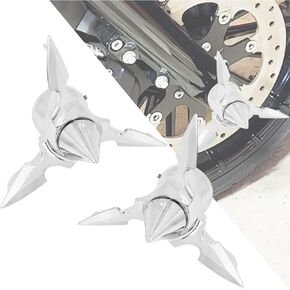 Motorcycle Front Axle Nut Covers Cap Spun Blade Spinning Plastic Fit for Harley Touring Electra Road Street Glide Softail Dyna Sportster XL XG (Black)