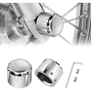 PBYMT Chrome Front Axle Nut Cover Cap Compatible for Harley Softail Electra Road Street Glide Sportster 2002-2024