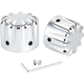 Front Axle Nut Cover Cap 2PCS Compatible with Harley Dyna Softail Electra Road Glide Sportster 2002-2021(Black)