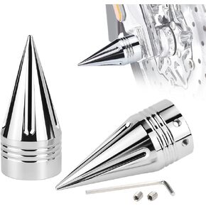 YHTIMIOX Front Axle Nut Covers 3.6" CNC Spike Front Axle Nut Covers Caps for Harley Touring Street Glide Fat Boy Road King Electra Glide Tri Glide Dyna (Chrome)