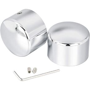 Benlari Chrome Front Axle Nut Caps 2002-2024 Compatible for Harley Davidson Touring Softail Sportster Dyna Electra Street Road Glide Road King Fat Boy