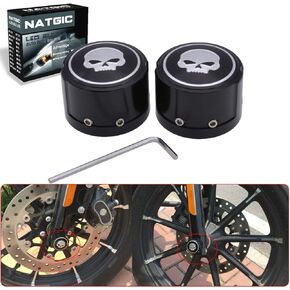 Skull Front Axle Cover Cap CNC Aluminum RC Nut Rough Crafts Bolt Kit for Har*ley Sport-ster XL883 1200 Electra Street Glide - Set