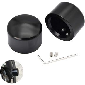 Benlari Black Axle Nut Covers Front Axle Caps Compatible for Harley Davidson Touring Softail Sportster Dyna Trike Electra Street Road Glide Road King Fat Boyoy 2002-2024