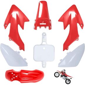 CRF50 Plastic Kit Red White XR50 Plastic Fender Kit,Crf50,compatible with HONDA XR 50 CRF 50 SDG SSR 107 110 125 Pit Dirt Bike M PS03- by Lucky Seven