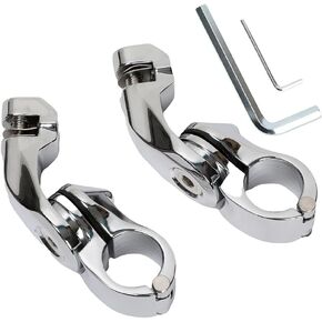 HIMIKI Motorcycle Highway Pegs Adjustable Foot Peg Compatible with Harley Davidson Softail Sportster Electra Road King Road Glide Street Glide with 1.25" Engine Guard 1 1/4 Highway Bar Matte Black