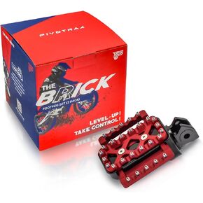 PIVOTRAX The Brick Series- Foot Pegs Set (2 Side Pack) (Surron-Ultra Bee, Black/Red-Nail)