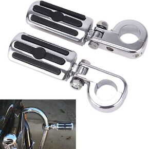 Footpegs Footpeg U clamp Compatible with 1 inch- 1.25 Inches 1 1/4 Inches Engine Guard U-Clamp Footpegs Compatible with Harley Bad Boy Heritage Softail FLST