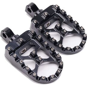 Hopider CNC Wide Foot Pegs 360° Roating MX Chopper Bobber Style for harley Dyna Sportster Fatboy Iron 883,Black