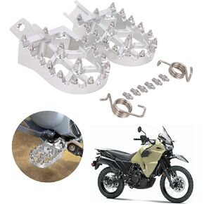 JFG RACING Motorcycle Footpegs Foot Pegs Pedals Rests CNC for KLR 650 KLR650 1987-2018 2021-2024 Black