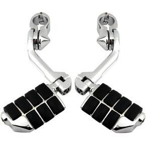 Motorcycle 1.25" Highway Footpegs,Long Angled Adjustable Highway Pegs w/Mounts for Harley Touring Street Glide Electra Glide Road King Softail CVO Dyna Trike VRSC Sportster w/1-1/4" Engine Guard