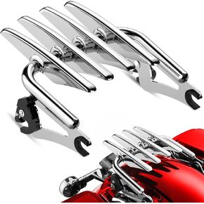 PBYMT Gloss Black Detachable Mounting Luggage Rack Compatible for Harley Touring Street Glide Road King Electra Glide 2009-2024