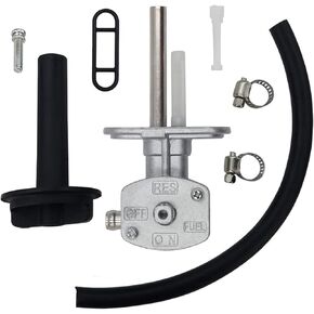 Earlyred Fuel Tank Switch Valve with Lever Screw Compatible with Yamaha Kodiak YFM400FA YFM450FA YFM400 YFM450 4x4 2003-2006 Fuel Petcock Switch Shutoff Valve and Lines Replace 5GH-24500-10-00