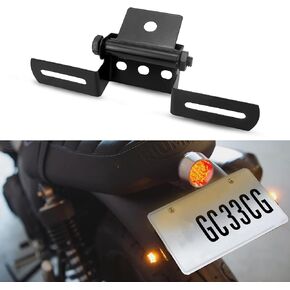Motorcycle License Plate Bracket Adjustable Folding License Plate Holder Universal Tail Light Bracket Aluminum Alloy for Motorcycle ATV