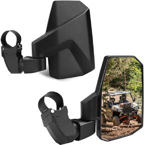 UTV Mirrors,The Spring Back Feature Allows Easy Reset After Fold,2024 New SXS Mirrors Side View for 1.5"-2.0" Roll Cage,Compatible with Polaris RZR,Can Am X3,Honda Pioneer Talon,Kawasaki Mule
