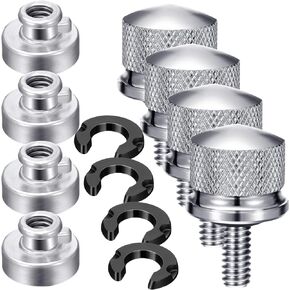 Therwen 8 Pcs Seat Bolt Screw Nut Kit Fender Seat Nut Kit 1/4-20 Thread Compatible with Harley-Davidson Sportster, Compatible with Softail Touring Dyna (Black)